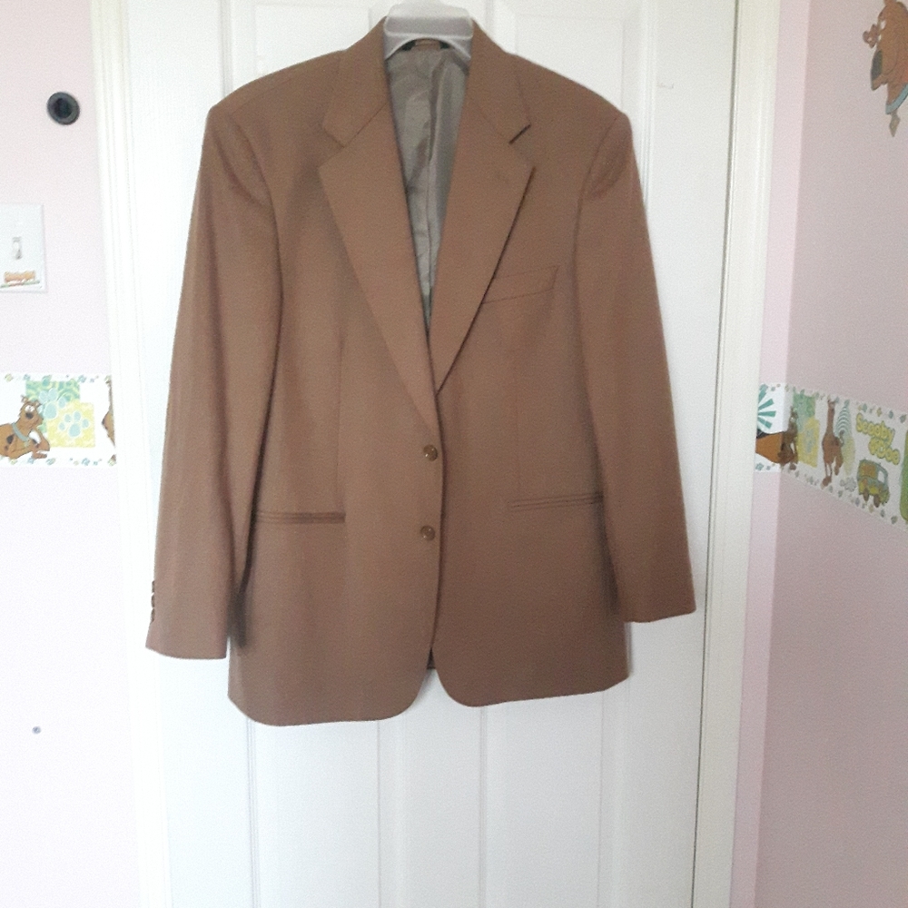 Rialto,Men's cashmere wool dress jacket,Tan brown,some small marks inside lining